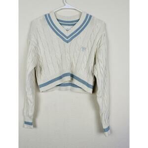 TNA Aritzia Women’s Size XS Clay V-Neck Cable Knit Oversized Sweater/EUC